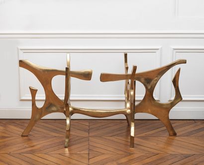 Fred BROUARD 
Fred BROUARD (1944-1999) - Bronze dining room table base signed and...