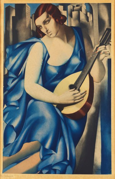 Tamara de LEMPICKA Tamara de LEMPICKA - Femme à la mandoline (1933) - Eau forte et...