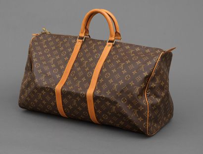 Louis Vuitton LOUIS VUITTON - Sac de voyage keepall 55 cm en toile monogram et cuir...