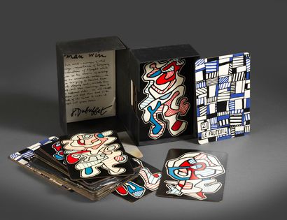 Jean DUBUFFET DUBUFFET (Jean). Bank of the Hourloupe, Playing cards and to draw.53...