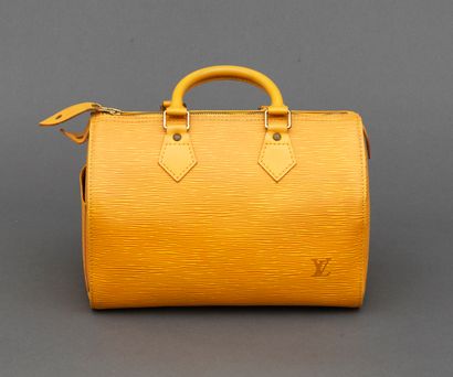 Louis Vuitton LOUIS VUITTON - Sac à main speedy 25cm en cuir épi jaune - Dimensions...