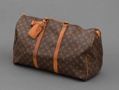 Louis Vuitton LOUIS VUITTON - Keepall travel bag 50 cm in monogram canvas and natural...