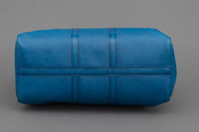 Louis Vuitton LOUIS VUITTON - Travel bag keepall 45 cm blue leather - Dimensions...