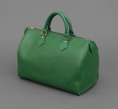 Louis Vuitton LOUIS VUITTON - Sac à main speedy 30cm en cuir épi vert - Dimensions...