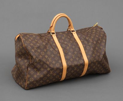 Louis Vuitton LOUIS VUITTON - Keepall travel bag 60 cm in monogram canvas and natural...