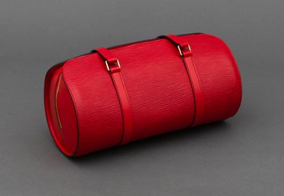 Louis Vuitton LOUIS VUITTON - Sac à main model soufflot en cuir épi rouge - Doublure...