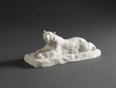 Charles VALTON Charles VALTON (1851-1918) - POLAR BEAR - Biscuit from the Manufacture...