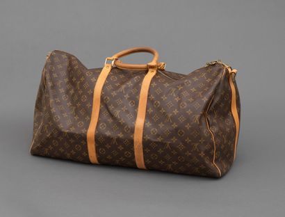 Louis Vuitton LOUIS VUITTON- Keepall travel bag 60 cm in monogram canvas and natural...