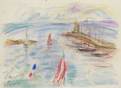 Charles CAMOIN 
Charles CAMOIN (1879-1965) - Saint-Tropez - Pastel drawing - Signed...