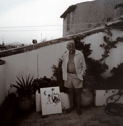 Jacques PREVERT 
Jacques PREVERT (1900-1977) - Dessin et collage autour d'une photographie...