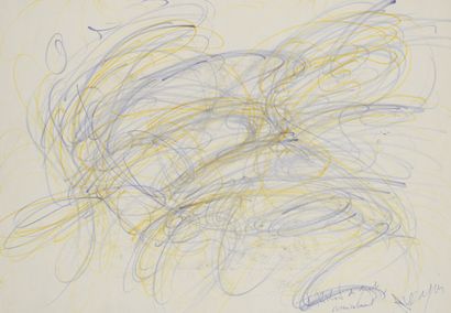 Jean MESSAGIER 
Jean MESSAGIER (1920-1999) - Composition - Dessin aux crayons de...