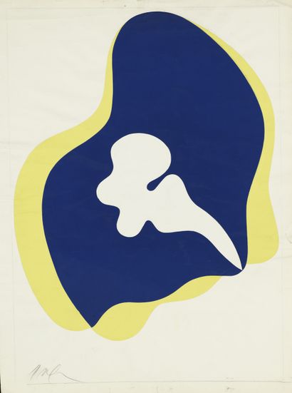 Hans ARP 
Hans ARP (1886-1966) -Composition - Collage - Signé au crayon en bas à...