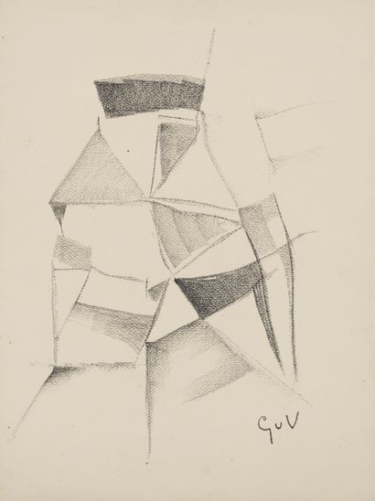Geer VAN VELDE Geer VAN VELDE (1898-1977 ) Composition - Charcoal drawing monogrammed...