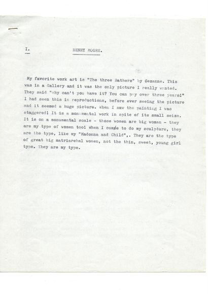 Henry Moore 
Henry MOORE (1898- 1986) - Composition - Gouache sur papier dédicacée...