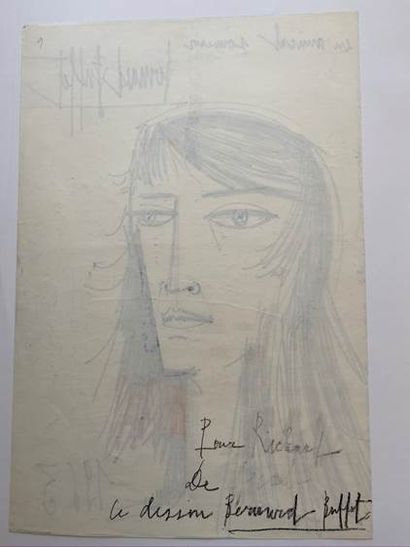 Bernard BUFFET 
Bernard BUFFET (1928-1999)- Portrait of a woman, 1963 - Drawing in...