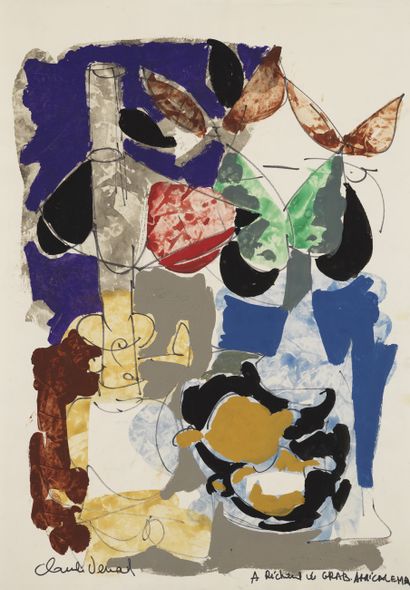 Claude VENARD 
Claude VENARD (1913-1999) - Composition with flowers - Gouache on...