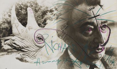 Richard de GRAB Richard DE GRAB- Portrait de DALI et Rhinocéros - Montage photographique...