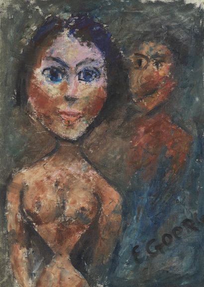 Edouard GOERG 
Edouard GOERG (1893-1969) - Femme et homme - Huile sur toile hors...