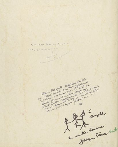 Marc Chagall Marc CHAGALL (1887-1985) - In a portfolio, an autograph drawing in coloured...