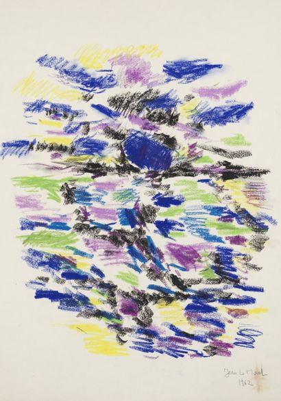Jean LE MOAL Jean LE MOAL (1909-2007) - Composition, 1962 - Crayon gras - Signé en...