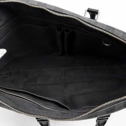 Louis Vuitton LOUIS VUITTON - Porte-documents de voyage en toile damié et cuir noir...