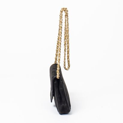 Chanel CHANEL - Evening clutch bag in black suede leather - Inside in black lambskin...