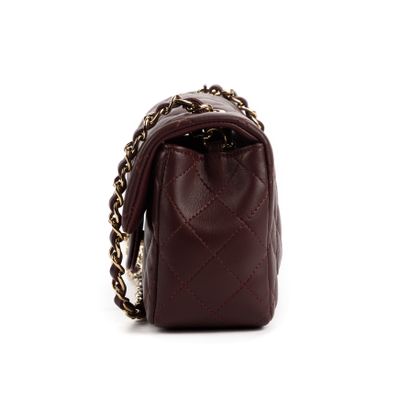 Chanel CHANEL - Small classic bag in burgundy quilted lambskin - Inside in burgundy...