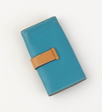 Hermès HERMES - Keychain bearn in two-tone epsom calfskin blue jean and natural leather...