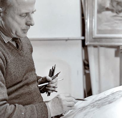 Jean MARZELLE Jean MARZELLE (1916-2005) - Bridge and cliff - Watercolor - Signed...