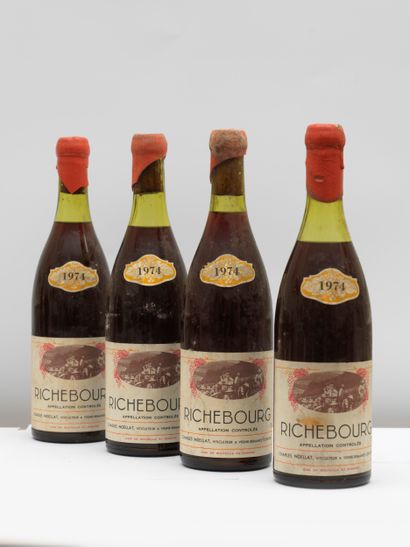 Richebourg 1974 4 bouteilles Richebourg 1974 Charles Noëllat - Niveau de 2 à 4 -...