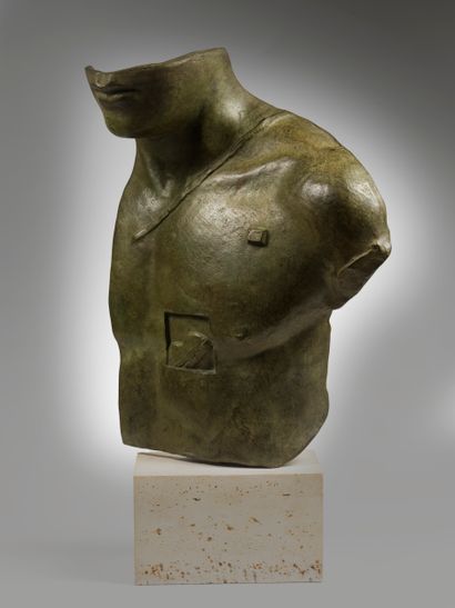 Igor MITORAJ Igor MITORAJ (1944-2014) - Aesclepios - Bronze with green patina - Signed...