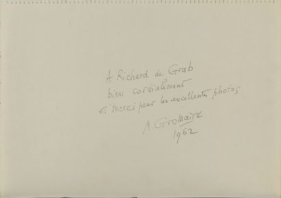 André GROMAIRE André GROMAIRE, dédicace sur papier libre "A Richard de Grab, bien...
