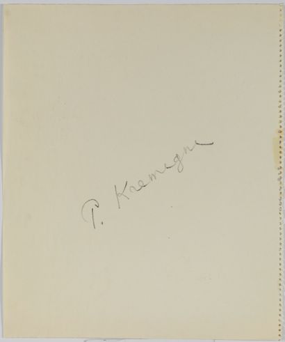 Pinchus KREMEGNE Pinchus KREMEGNE - Signature sur papier libre - 53 x 45 cm - Provenance...