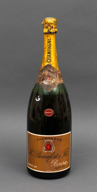 Champagne BEAUFORT 1 magnum CHAMPAGNE H.BEAUFORT Carte d'Or brut (niveau bas, étiquette...