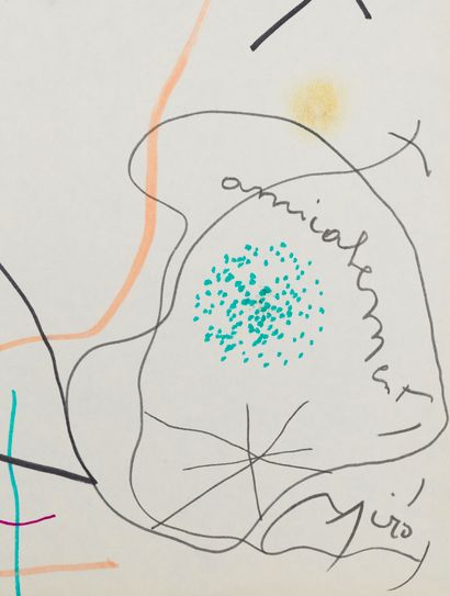 JOAN MIRÒ Joan MIRO (1893-1983) - Untitled, 1964 - Felt pen and pastel on paper (drawing...