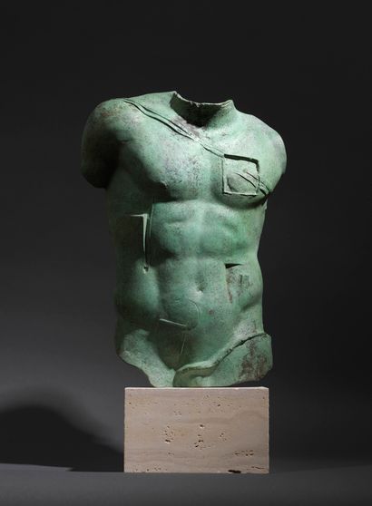 Igor Mitoraj Igor MITORAJ (1944- 2014) - Perseus - Bronze with green shaded patina...