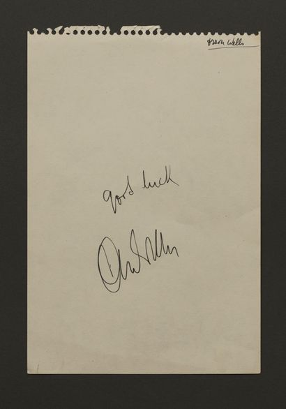 Orson WELLS Orson WELLS, acteur, réalisateur et producteur - Dédicace sur papier...