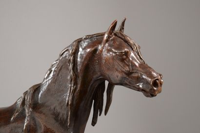 Christophe FRATIN Christophe FRATIN (1801-1864) - Horse at the gate - Bronze with...