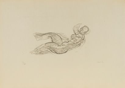 Jean FAUTRIER Jean FAUTRIER (1898-1964) - Nude lying with arms raised, 1925 - Heliogravure...