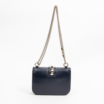 VALENTINO VALENTINO - Rockstud handbag in black box - Inside in beige fabric - Chain...