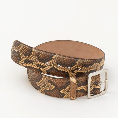 Gucci GUCCI - Large snake belt size 70 - Chrome plated metal buckle - Very good ...
