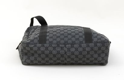 Gucci GUCCI - Sac cartable en toile monogrammée - Intérieur en tissu noir - Poignée...