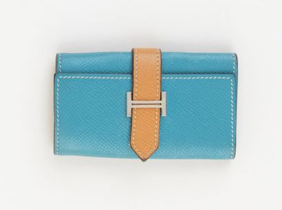 Hermès HERMES - Keychain bearn in two-tone epsom calfskin blue jean and natural leather...
