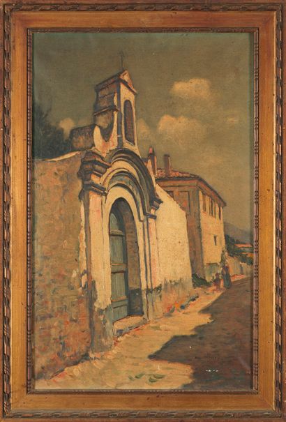 Maximilien LUCE Maximilien LUCE (1858-1941)- Eglise - Huile sur toile - Signé à droite...