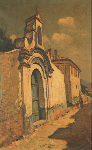Maximilien LUCE Maximilien LUCE (1858-1941)- Eglise - Huile sur toile - Signé à droite...