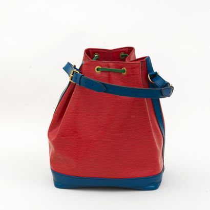 Louis Vuitton LOUIS VUITTON - Sac Noe grand modèle en cuir épi tricolore bleu rouge...