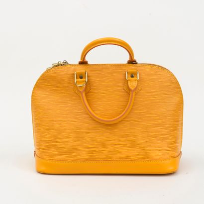 Louis Vuitton LOUIS VUITTON - Sac Alma en cuir épi jaune - Intérieur en textile type...