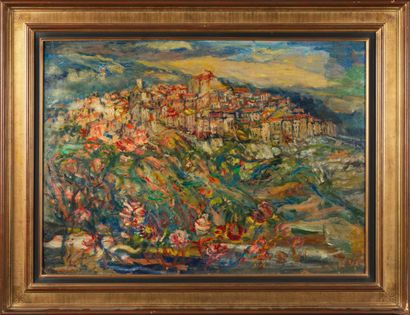 Berthe ROUDILLON Berthe SOURDILLON (1895-1976) - Paysage provençale- Huile sur panneau...