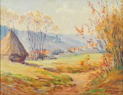 G.LATOUCHE G. LATOUCHE - Landscape - Oil on panel signed, "Epinay sur Orge, dated...