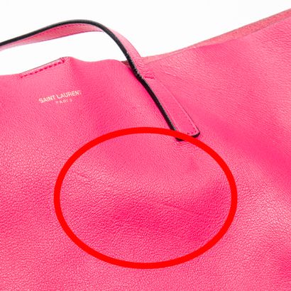 Yves Saint Laurent YVES SAINT LAURENT - Large tote bag in fuchsia pink grained calfskin...